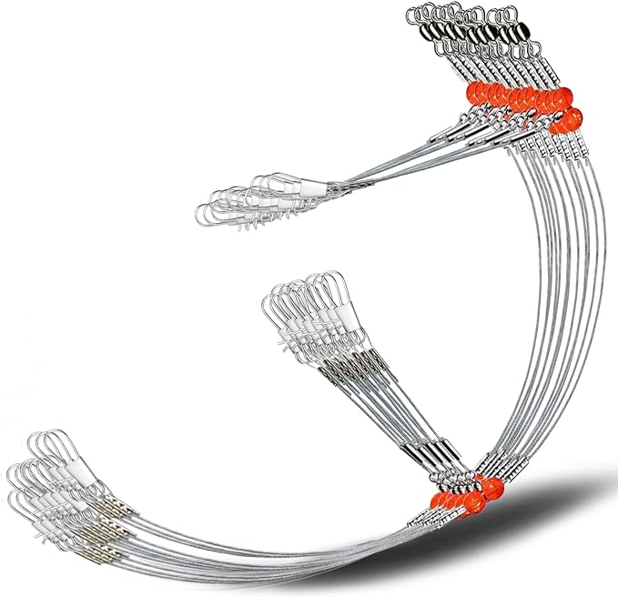 YOTO Fishing Leaders,Stainless Steel Tackle Rig with Tackle Lure Swivels Snaps, Saltwater rig Wire Leader Fishing Leader Wire Bottom rigs for Saltwater