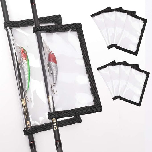 Fishing Lure Wraps 10 Packs Durable Clear PVC Lure Covers Keeps Fishing Safe Easily See Lures Fishing Hook Covers Bait Storage 5 Large 4.3" W x 7.9" L + 5 Medium 3.9" W x 7.1" L (10pcs 5L+5M)
