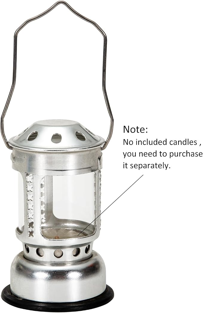 2 PCS Outdoor Hanging Candle Lanterns, Night Fishing Light Weight Lamps with Carry Handle and Glass for Camping (1)