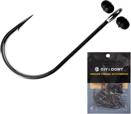 50pcs Trailer Fishing Hooks for Short Strikes – 1/0, 2/0, 3/0 with Beads - Pair with Spinnerbait, Flipping Jig, Jig Head etc.