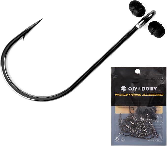 50pcs Trailer Fishing Hooks for Short Strikes – 1/0, 2/0, 3/0 with Beads - Pair with Spinnerbait, Flipping Jig, Jig Head etc.