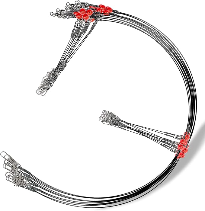 YOTO Fishing Leaders,Stainless Steel Tackle Rig with Tackle Lure Swivels Snaps, Saltwater rig Wire Leader Fishing Leader Wire Bottom rigs for Saltwater