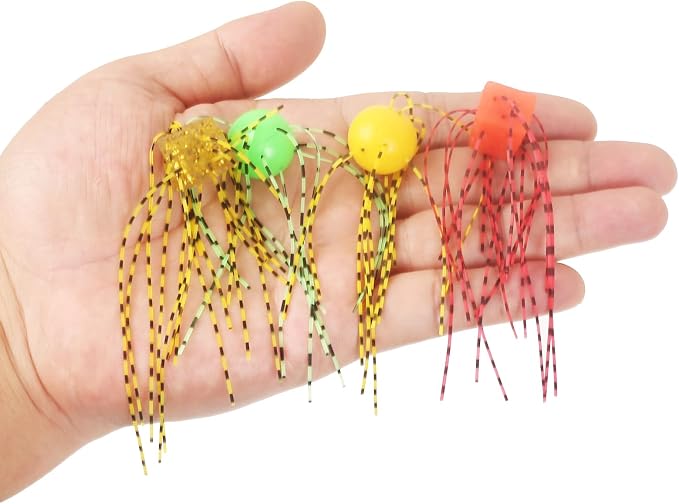 Silicone Soft Dice Fishing Lures: 12pcs Multiple Tentacles Slow Sink Soft Plastic Baits for Bass Drop Shot Finess Wacky Rig