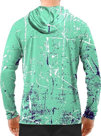 Men's UPF 50+ Sun Protection Hoodie Shirt Long Sleeve SPF Fishing Outdoor UV Hiking Lightweight Shirts