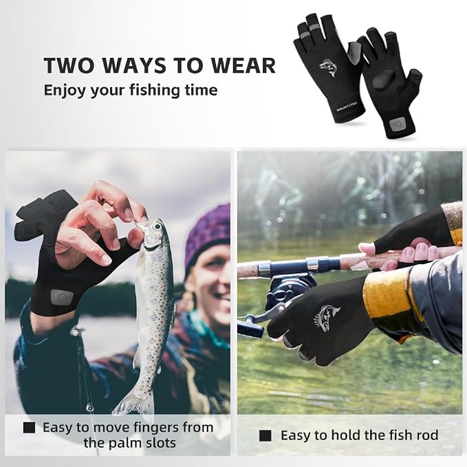 Unisex UV Protective Fingerless Gloves UPF 50+ Sun Glove for Outdoor Fishing Cycling Hiking Driving Kayaking