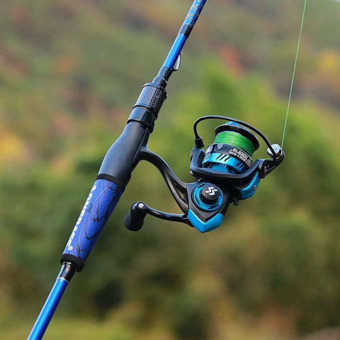 One Bass Fishing Rods,IM7 Graphite Spinning Rod & Casting Rod, 2 Pc Strong Quality Baitcasting Rod with Super Polymer Handle