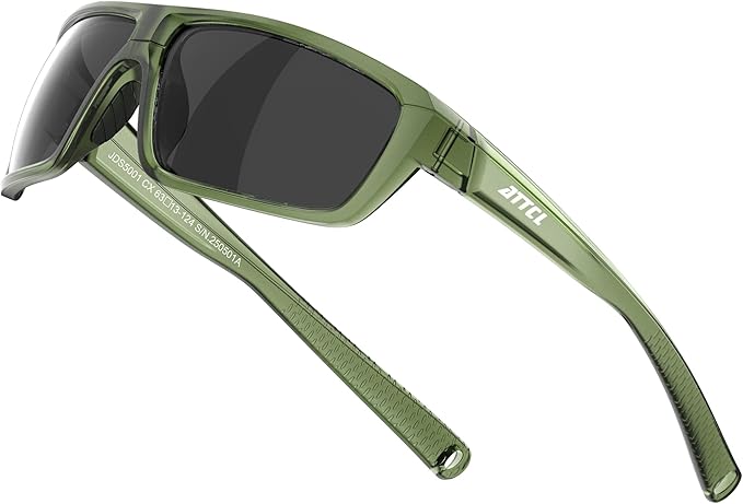 ATTCL Polarized Sunglasses Men for Fishing: UV Protection Lightweight TR90 Sports Wrap Sun Glasses Driving Golf Running