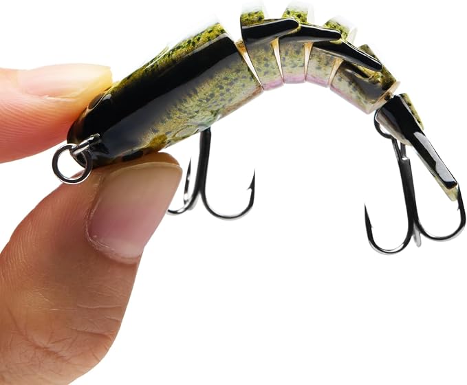 Bassdash SwimPanfish 0.34oz Hard Swimbaits Multi Jointed Topwater Trout Bass Fishing Crank Lure for Freshwater and Saltwater