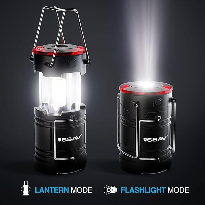 2 Pack LED Camping Lantern Cum Flashlight, LED Lanterns, Suitable Survival Kits for Hurricane, Emergency Light for Storm, Outages, Outdoor Portable Lanterns | Batteries Included