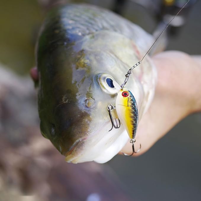 Fishing Lures Large Hard Bait Minnow VIB Lure with Treble Hook Life-Like Swimbait Fishing Bait Popper Crankbait Vibe Sinking Lure for Bass Trout Walleye Redfish