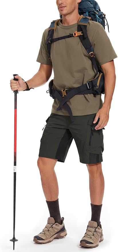 XKTTAC Men's Outdoor Quick Dry Lightweight Stretchy Shorts for Hiking, Tactical, Camping, Travel with 6 Pockets