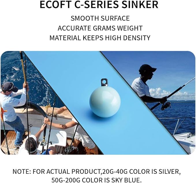 Lead Free Fishing Weights Sinkers 20g-200g Coated Egg Sinkers Cannonball Weights Assorted Sizes Bag and Fishing Weights Assortment Box Non-Lead Fishing Weights Saltwater Freshwater