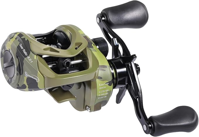 Sougayilang Baitcasting Reel, 8.0:1 High Speed Gear Ratio, 18LB Carbon Drag, 9+1 Shielded Bearings, Magnetic Brake System, Anti-Backlash, Smooth Casting Reel for Bass Fishing, Beginner to Professional