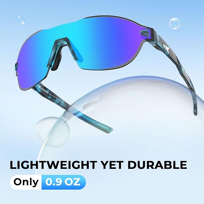 KastKing Nizini Polarized Sports Fishing Sunglasses, With PuriVex Protective Lens Coating, Rimless Wrap Design, Men Women