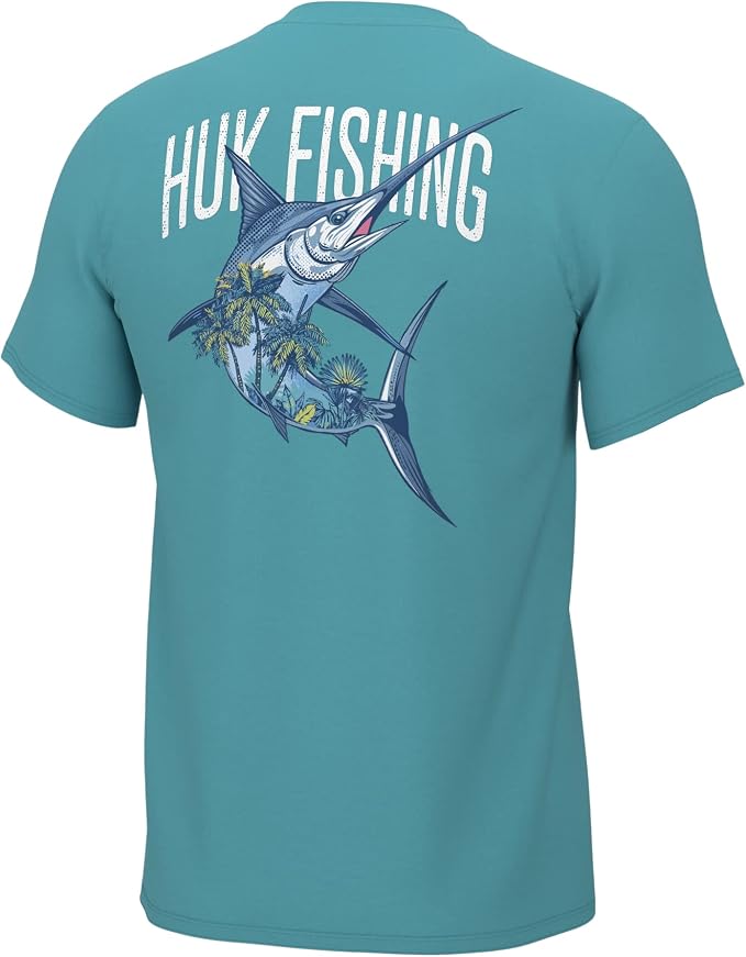 HUK Mens Performance Fishing Logo Tee, Short Sleeve T-Shirt for Men