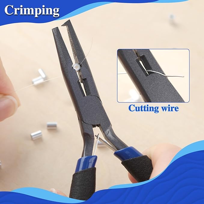SPEEDWOX Fishing Pliers Hook Remover - Saltwater Gear With Line Cutter, Crimping Tool, Clippers, Pistol Grip Split Ring