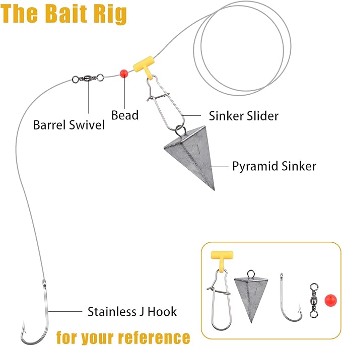 Saltwater Fishing Tackle Kit, 136pcs Surf Fishing Gear Fish Finder Rigs Saltwater Fishing Lures Crankbait Spoon Pyramid Sinker Fishing Hooks Leaders Swivels Ocean Fishing Tackle Accessories