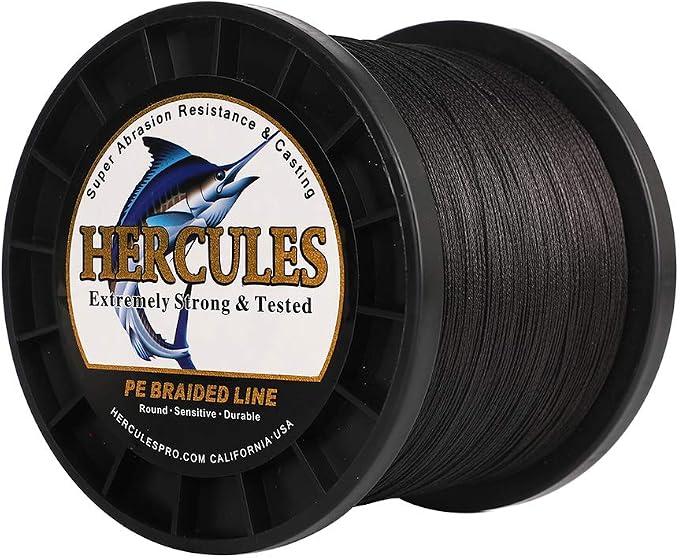 HERCULES Cost-Effective Super Cast 8 Strands Braided Fishing Line 10LB to 300LB Test for Salt-Water,109/328/547/1094 Yards(100M/300M/500M/1000M),Diam.#0.12MM-1.2MM,Hi-Grade Performance,Variety Colors