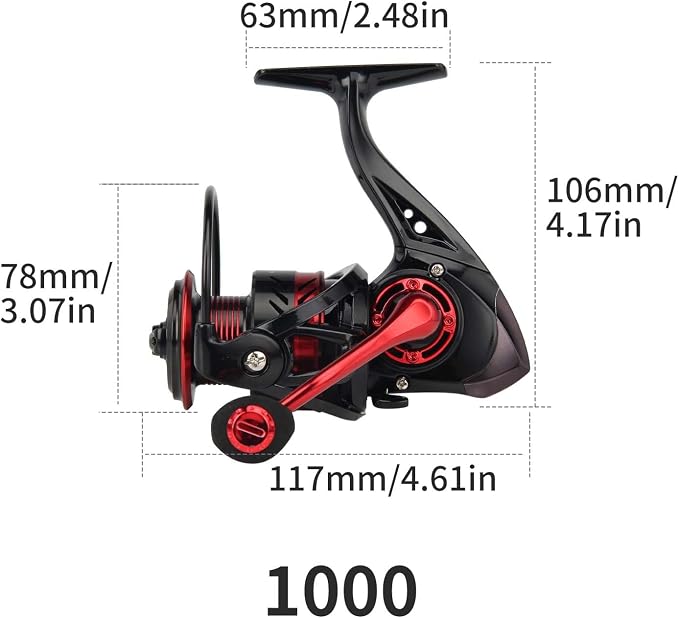 HAUT TON DY Fishing Reel, Saltwater Freshwater Spinning Reel, 33LBs Max Drag, 3+1 Ball Bearings, 5.2:1High Speed Gear Ratio, Spinning Fishing Reels