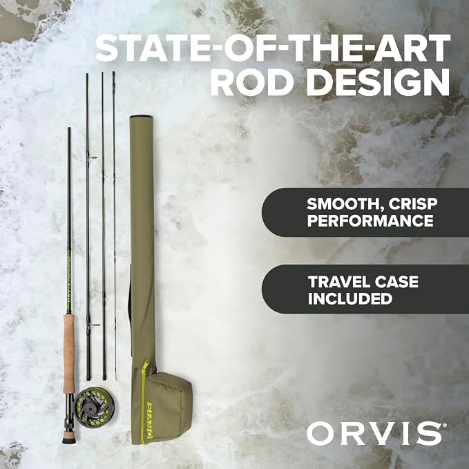 Orvis Encounter Fly Rod Outfit - 4Pc Fishing Rod and Reel Combo with Smooth Performance, Complete with Reel, Line, Backing, & Leader for Young Anglers