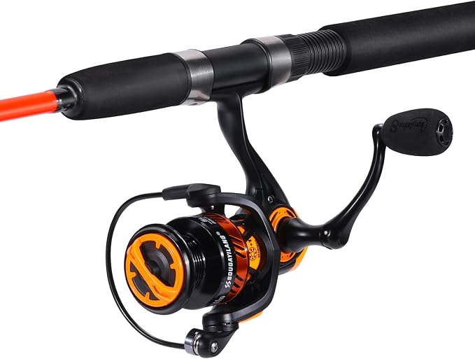 Sougayilang Catfish Fishing Rod and Reel Combo, 2-Piece Spinning Combo, Durable Graphite & Glass Blanks Fishing Pole for Crappie