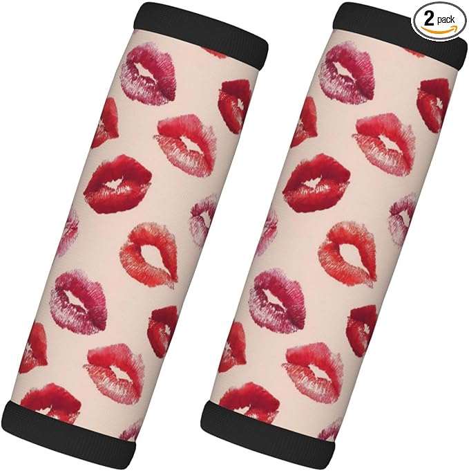 Lips Kiss (2) for Luggage Handle Wraps 2 Pack,Suitcase Handle Covers, Travel Bag Handle Grip Cushion for Suitcases