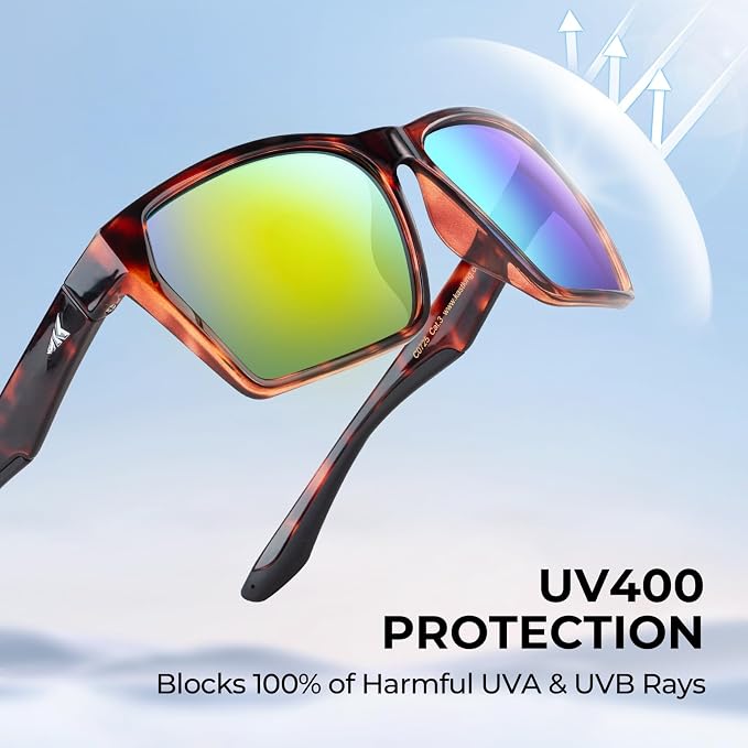 KastKing Beartrap Polarized Sports Fishing Sunglasses, With PuriVex Protective Lens Coating, Square Frame Design, Men Women