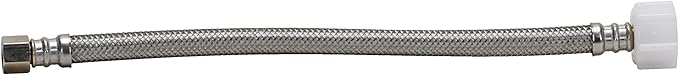 Fluidmaster B1T09 Toilet Connector, Braided Stainless Steel - 3/8 Female Compression Thread x 7/8 Female Ballcock Thread, 9-Inch Length