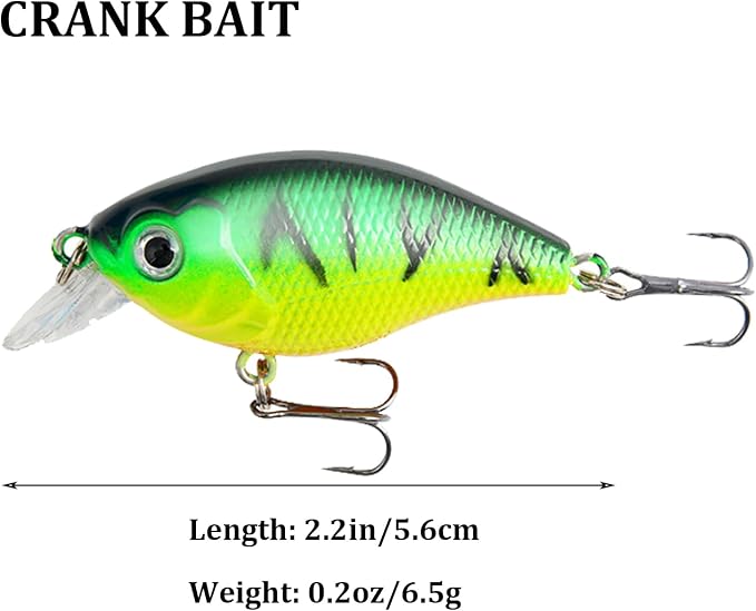 WOLFSKIN Fishing Lures Kit, Fishing Baits Set, Included Crankbaits, Curly Tail Jigs, Spoons, Hooks, Weights, Fishing Accessories with Tackle Box, for Carp, Bass, Freshwater Saltwate