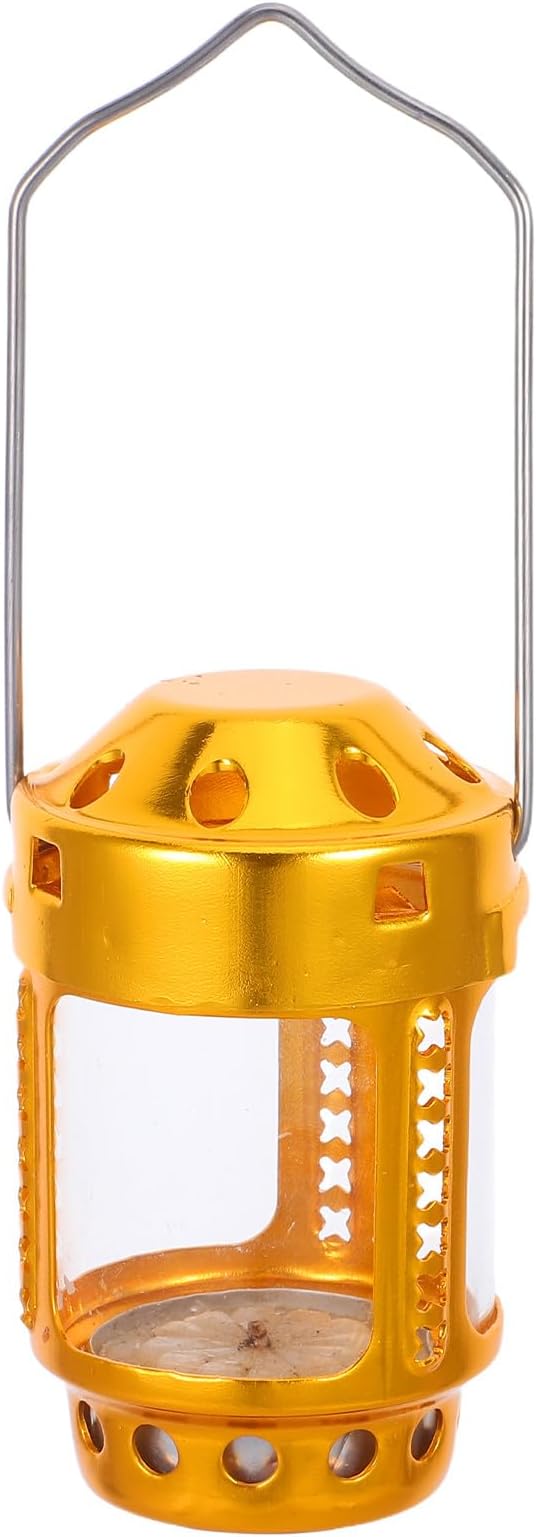 Toddmomy Candle Lantern: Portable Aluminum Alloy Camping Lantern Vintage Tea Light Design Hanging Lamp for Night Fishing Outdoor Adventures and Family Camping