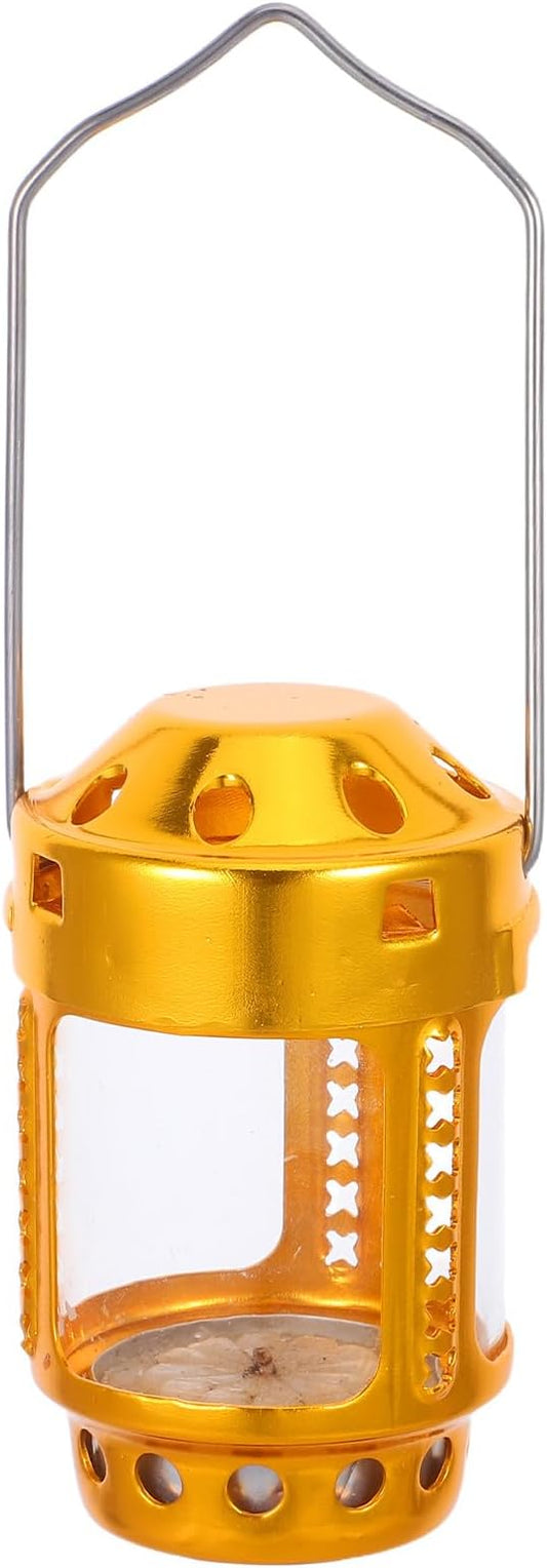 Toddmomy Candle Lantern: Portable Aluminum Alloy Camping Lantern Vintage Tea Light Design Hanging Lamp for Night Fishing Outdoor Adventures and Family Camping