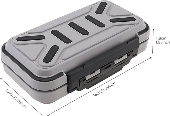 Fishing Tackle Storage Box, Double Sided Waterproof 16 Compartments, Tackle Storage Organizer Box, Fishing Lure Box Storage Containers (Gray)