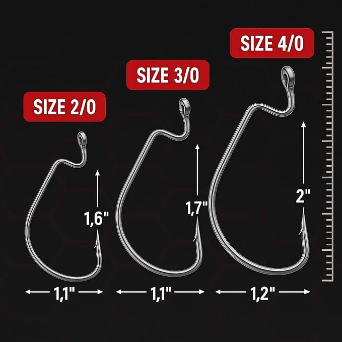 Worm Hooks for Bass Fishing- Texas Rig - Ewg