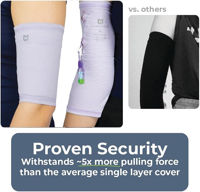 Mighty Well PICCPerfect PICC Line Cover: Soft Touch Double Layer PICC Line Arm Cover | Solid Blush, Small