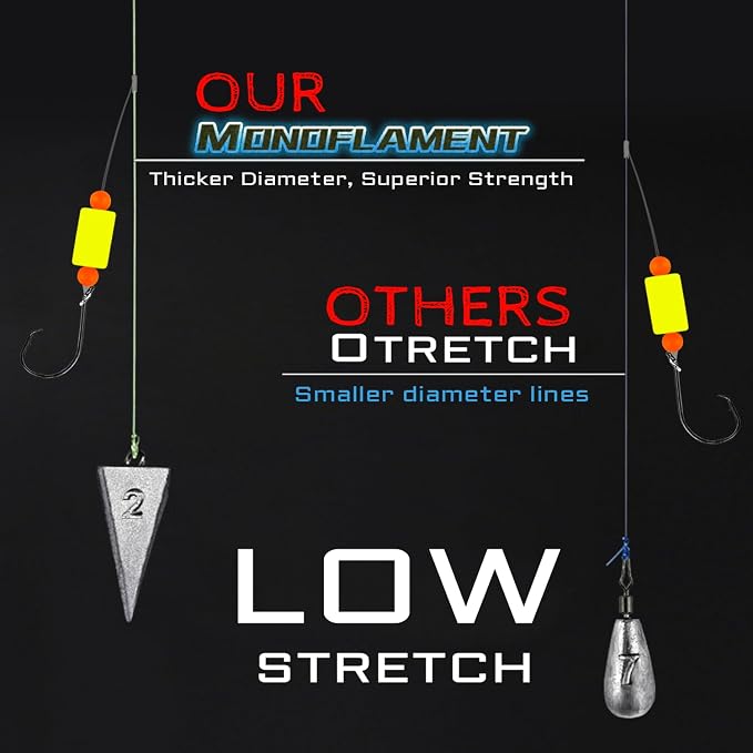 Pompano Rig Saltwater Surf Fishing Rigs – Double Drop Leader Rigs with Hooks, Floats, Beads & Snap – Easy Pre-Tied Terminal Tackle for Pompano, Whiting, Redfish