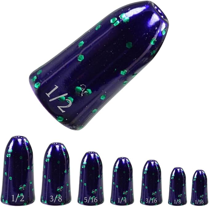 Reaction Tackle Tungsten Worm Weights for Bass Fishing - Bullet Shaped Sinkers/Fishing Weights - for Texas Rig and Carolina Rig/Size Stamped
