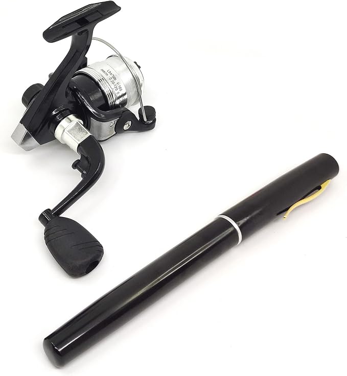 Pocket Mini 38inches Telescopic Pen Fishing Rod and Reel Combo, Portable Fishing Pole with Line Lure Hook for River Lake Reservoirs Ice Etc