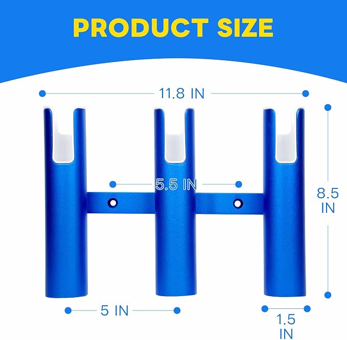 Aluminium Fishing Rod Holders for Boat, Wall-Mounted Fishing Pole Roof Rod Rack,Surf Fishing Rod Holder for Truck, Boats & Yacht