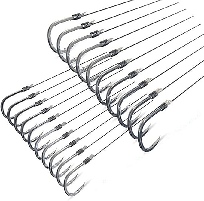 Dyxssm Small Fishing Hooks with Line, Tiny Fishing Hook on Nylon Line (Pack of 20)