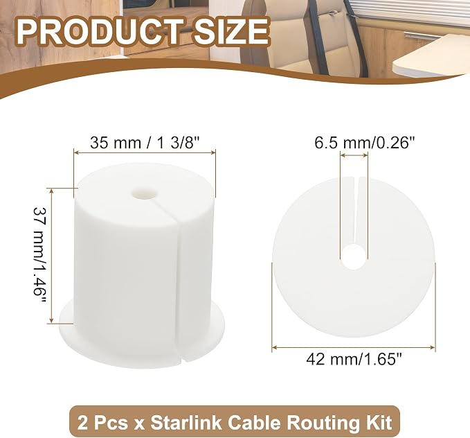 PATIKIL Wall Grommets for Cables 1-3/8", 2 Pcs Cable Routing Kit Silicone Hole Grommet Feed Through Bushing for Ethernet Accessories with 0.26" (6.5mm) Hole, White