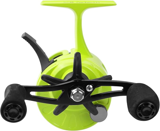 Ice Fishing Reels 3.2:1 Gear Ratio Ultra Smooth 3+1Ball Bearings Strength CNC-machined Aluminum Inline Ice Fishing Reel with Left/Right Hand Retrieve