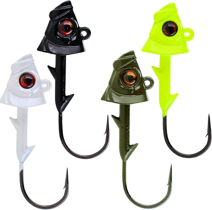 Reaction Tackle Swimbait Jig Head/Weighted Hooks for Saltwater and Freshwater/Realistic Fish Head (5 Pack)