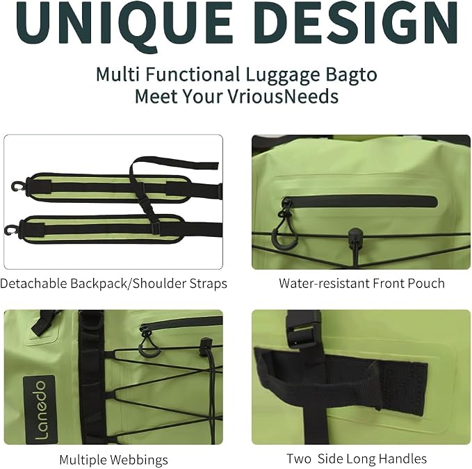 80L Dry Bag Large Waterproof Bag Roll-Top Heavy Duty Fishing Duffel Bag with Durable Straps & Handles for Kayaking Paddle boarding Boating Rafting Fishing