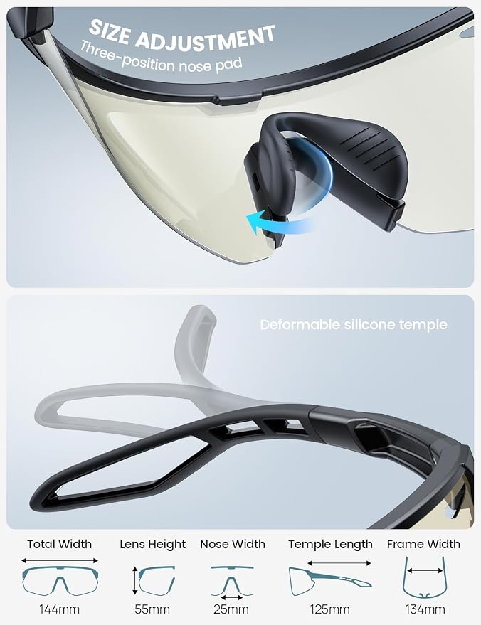 Lamicall 24g Polarized Sports Sunglasses for Men Women - UV400 Protection Sun Glasses for Baseball Running Cycling Fishing
