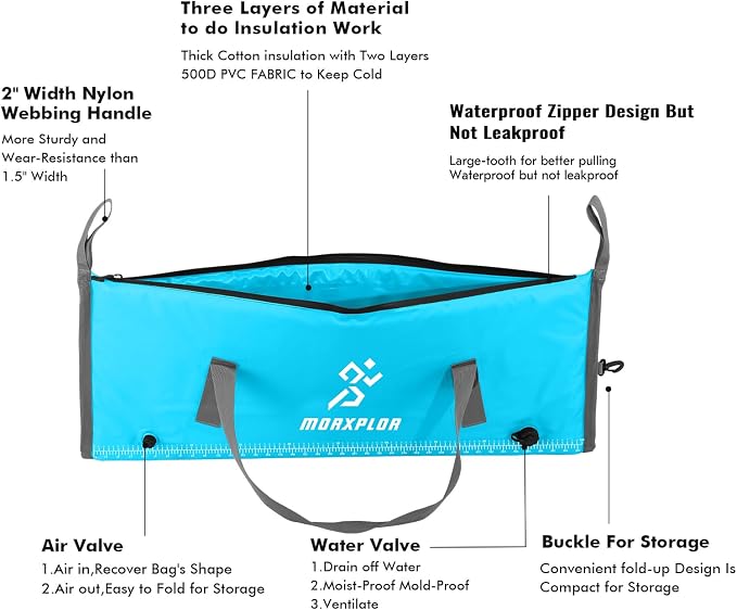 MORXPLOR Insulated Fish Cooler Bag for Fishing 41x17 47x17In 50x20In 60x24 72x30 80X40 Inches,Large Insulated Fish Kill Bag,Fishing Catch Bag Cooler with Water-resistant Zipper