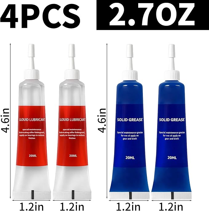 TBTFW Fishing Reel Grease, Fishing Reel Oil, Long-Lasting Lubrication, Set for All Types of Fishing Reels(1set or 2sets)