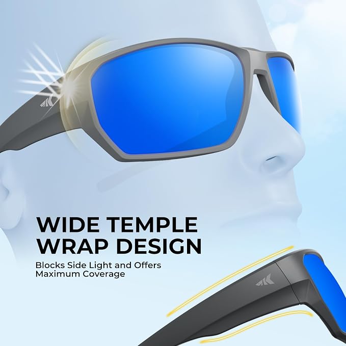 KastKing Merced Floating Polarized Sports Sunglasses, With PuriVex Protective Lens Coating, Lightweight TPX Frame, Men Women