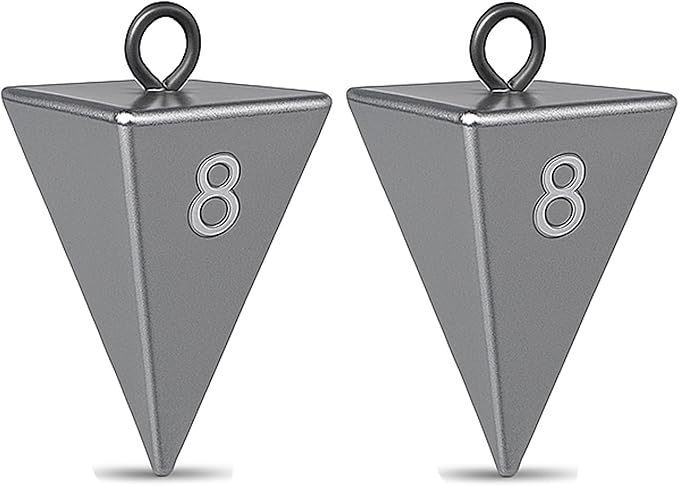 Pyramid Sinkers for Surf & Saltwater Fishing Weights - Durable Lead Fishing Sinkers, 1oz,2oz,3oz,4oz,5oz,6oz,8oz, Assortment Packs.