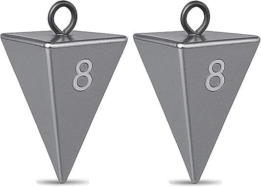 Pyramid Sinkers for Surf & Saltwater Fishing Weights - Durable Lead Fishing Sinkers, 1oz,2oz,3oz,4oz,5oz,6oz,8oz, Assortment Packs.