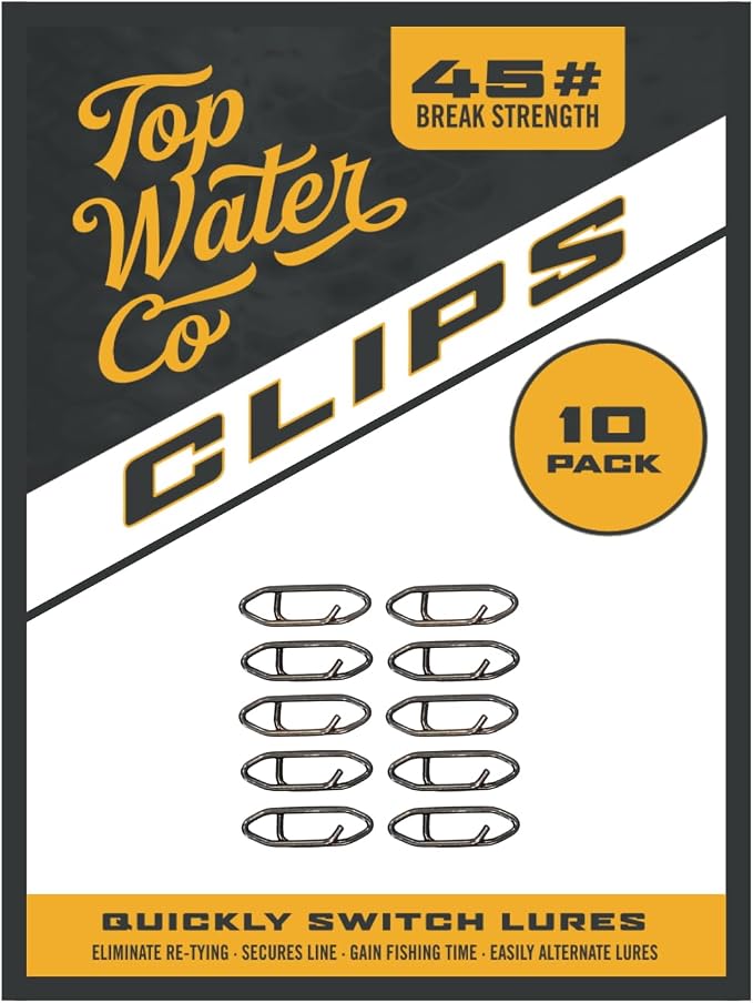 Top Water Co. Fishing Speed Clips - Durable Stainless Steel, Fast Lure Connector (Multiple Sizes)